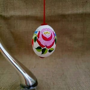 Hungarian Folk Art Hand Painted Kalocsai Easter Eg